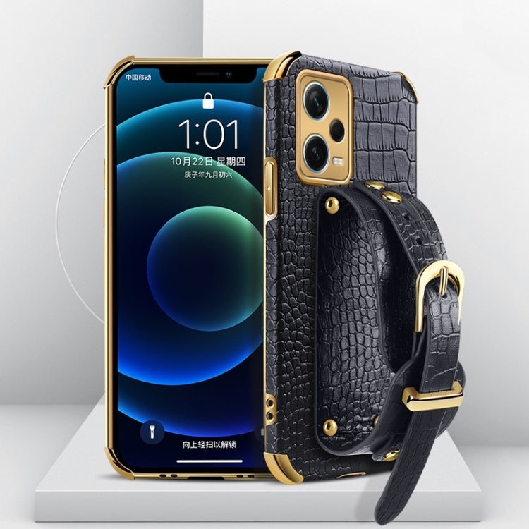 Electroplated TPU Crocodile Pattern Leather Case with Wrist Strap, For Xiaomi Redmi Note 12 China, For Xiaomi Redmi Note 12 Pro+ China, For Samsung Galaxy S23 5G, For Samsung Galaxy S23 Ultra 5G