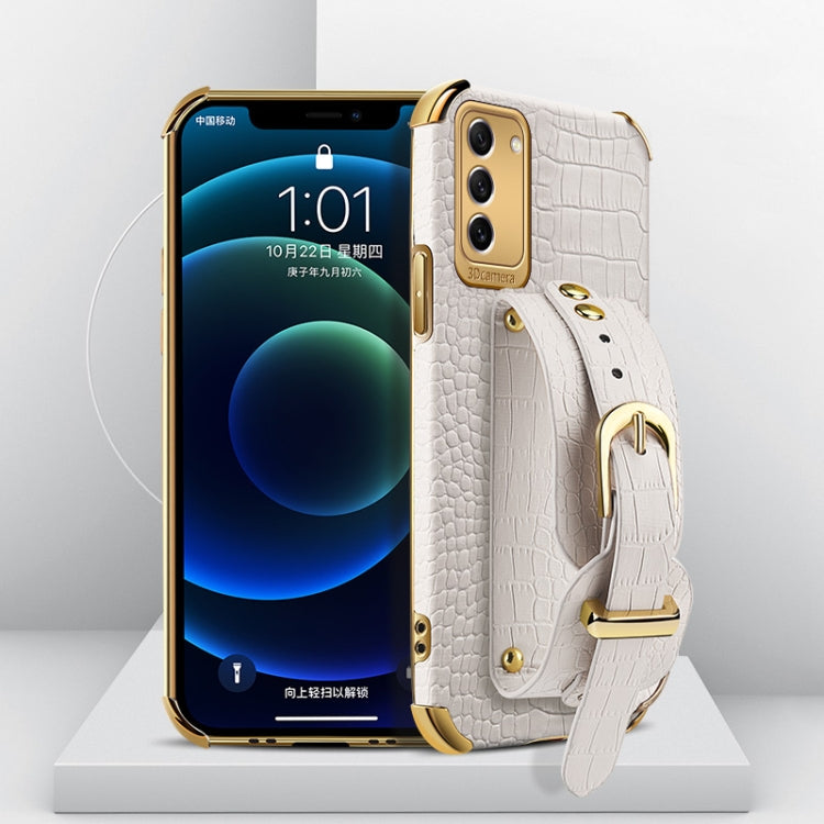 Electroplated TPU Crocodile Pattern Leather Case with Wrist Strap, For Xiaomi Redmi Note 12 China, For Xiaomi Redmi Note 12 Pro+ China, For Samsung Galaxy S23 5G, For Samsung Galaxy S23 Ultra 5G