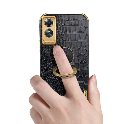 6D Electroplating Crocodile Texture Phone Case With Holder, For OPPO A17, For Realme C21Y, For Realme C33, For OPPO Reno8 Pro+
