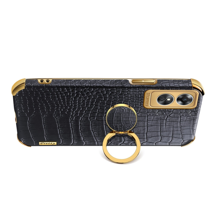 6D Electroplating Crocodile Texture Phone Case With Holder, For OPPO A17, For Realme C21Y, For Realme C33, For OPPO Reno8 Pro+