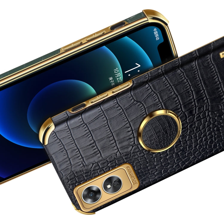 6D Electroplating Crocodile Texture Phone Case With Holder, For OPPO A17, For Realme C21Y, For Realme C33, For OPPO Reno8 Pro+