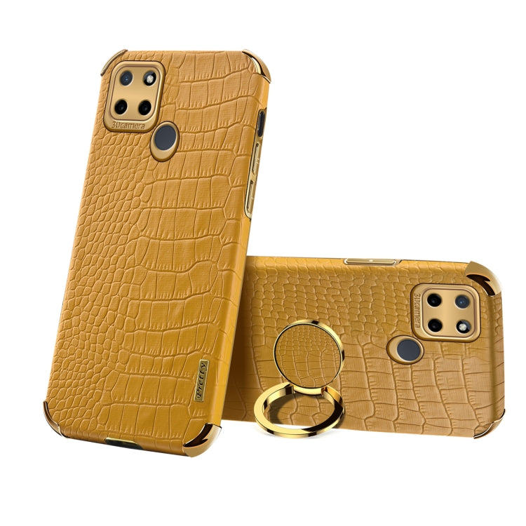 6D Electroplating Crocodile Texture Phone Case With Holder, For OPPO A17, For Realme C21Y, For Realme C33, For OPPO Reno8 Pro+