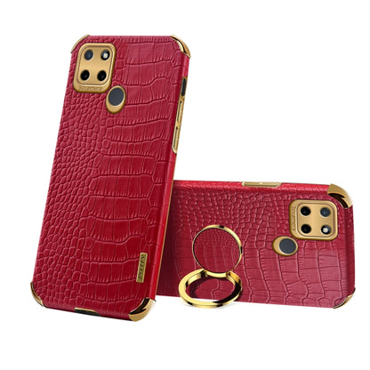 6D Electroplating Crocodile Texture Phone Case With Holder, For OPPO A17, For Realme C21Y, For Realme C33, For OPPO Reno8 Pro+