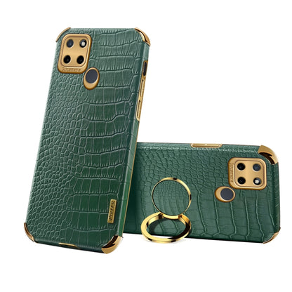 6D Electroplating Crocodile Texture Phone Case With Holder, For OPPO A17, For Realme C21Y, For Realme C33, For OPPO Reno8 Pro+