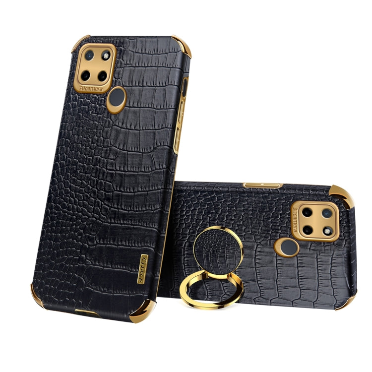 6D Electroplating Crocodile Texture Phone Case With Holder, For OPPO A17, For Realme C21Y, For Realme C33, For OPPO Reno8 Pro+
