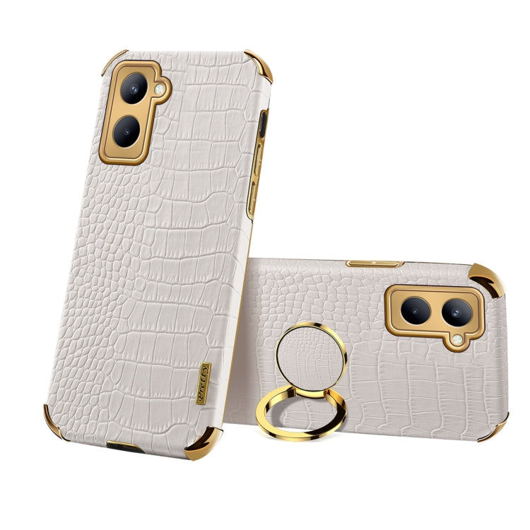 6D Electroplating Crocodile Texture Phone Case With Holder, For OPPO A17, For Realme C21Y, For Realme C33, For OPPO Reno8 Pro+