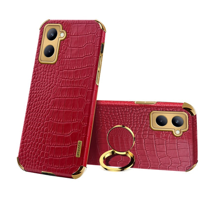 6D Electroplating Crocodile Texture Phone Case With Holder, For OPPO A17, For Realme C21Y, For Realme C33, For OPPO Reno8 Pro+