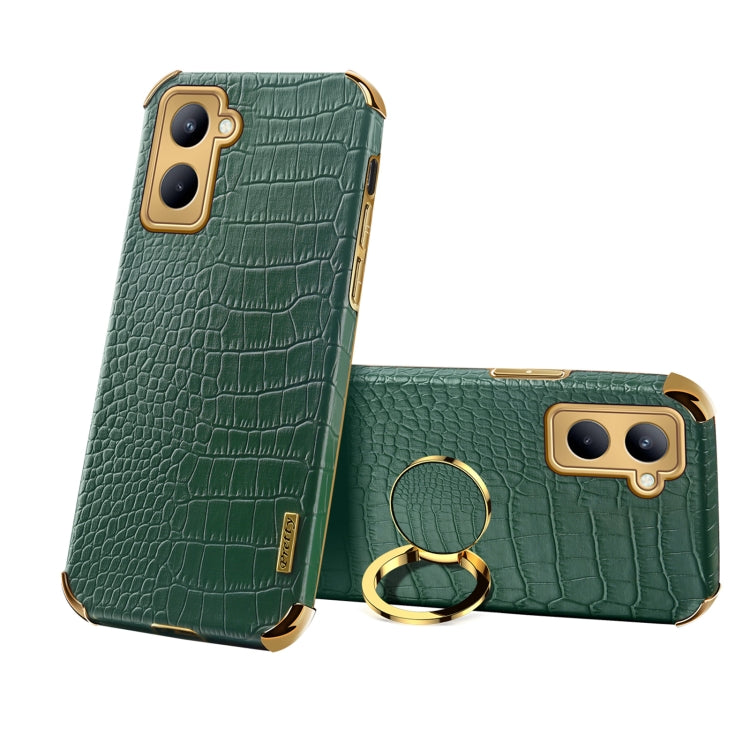6D Electroplating Crocodile Texture Phone Case With Holder, For OPPO A17, For Realme C21Y, For Realme C33, For OPPO Reno8 Pro+