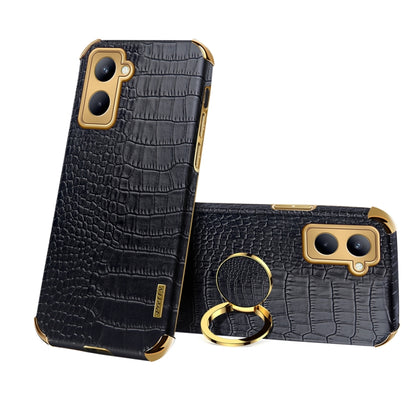 6D Electroplating Crocodile Texture Phone Case With Holder, For OPPO A17, For Realme C21Y, For Realme C33, For OPPO Reno8 Pro+