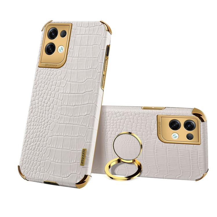 6D Electroplating Crocodile Texture Phone Case With Holder, For OPPO A17, For Realme C21Y, For Realme C33, For OPPO Reno8 Pro+