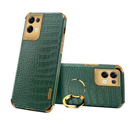 6D Electroplating Crocodile Texture Phone Case With Holder, For OPPO A17, For Realme C21Y, For Realme C33, For OPPO Reno8 Pro+