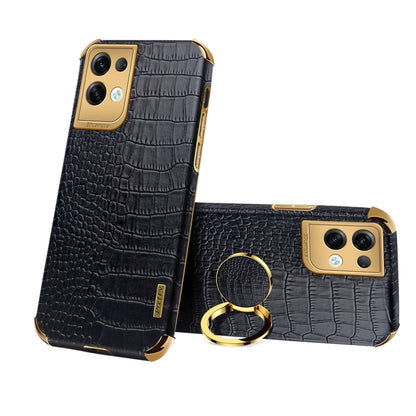 6D Electroplating Crocodile Texture Phone Case With Holder, For OPPO A17, For Realme C21Y, For Realme C33, For OPPO Reno8 Pro+