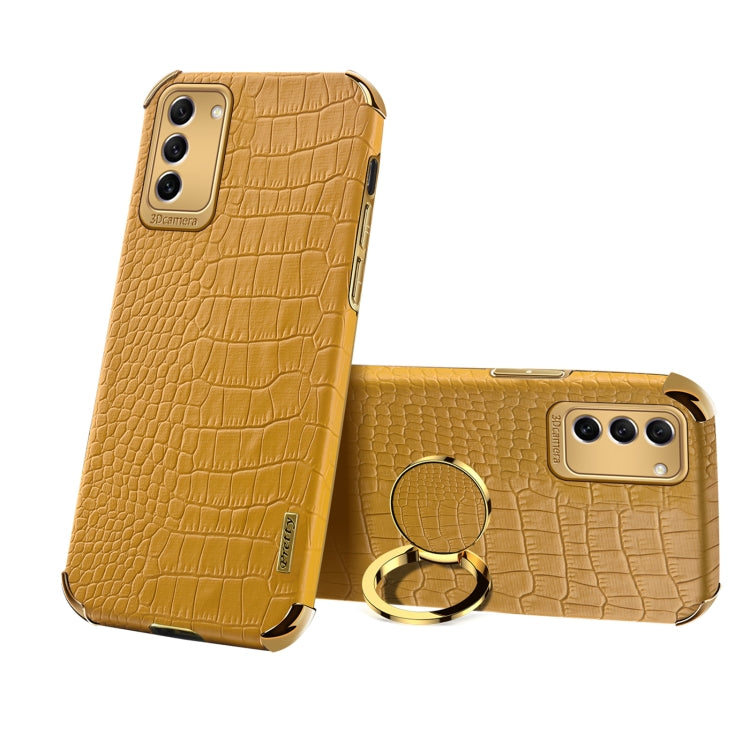 6D Electroplating Crocodile Texture Phone Case With Holder, For Xiaomi Redmi Note 12 China, For Xiaomi Redmi Note 12 Pro+ China, For Samsung Galaxy S23 5G, For Samsung Galaxy S23 Ultra 5G