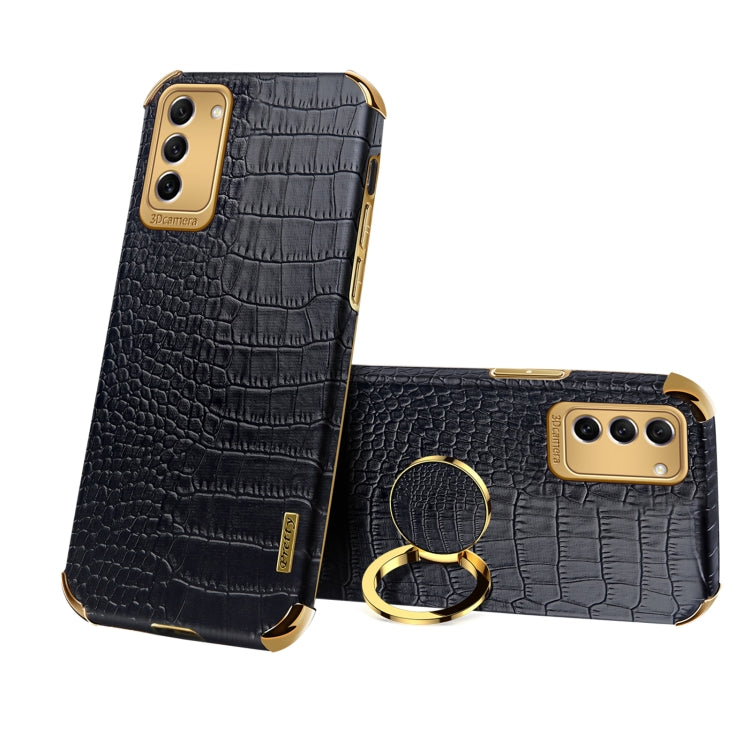 6D Electroplating Crocodile Texture Phone Case With Holder, For Xiaomi Redmi Note 12 China, For Xiaomi Redmi Note 12 Pro+ China, For Samsung Galaxy S23 5G, For Samsung Galaxy S23 Ultra 5G