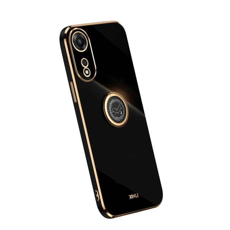 XINLI Straight Edge Electroplate TPU Phone Case with Ring, For OPPO A1 Pro 5G, For Realme 10 4G, For OPPO Reno9 5G
