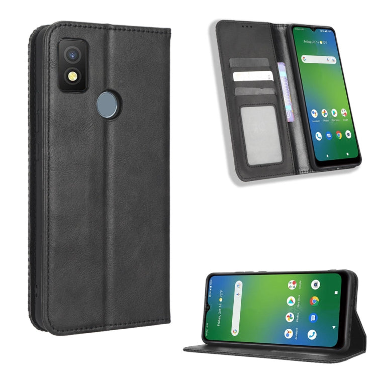 Magnetic Buckle Retro Texture Leather Phone Case, For Cricket Debut Smart, For Cricket Icon 4, For Cricket Innovate E 5G, For OPPO A1 Pro, For Realme 10 4G, For Realme 10 Pro