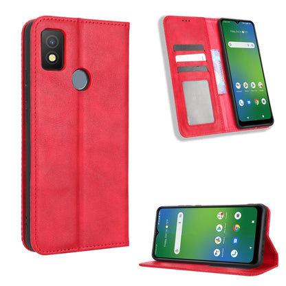 Magnetic Buckle Retro Texture Leather Phone Case, For Cricket Debut Smart, For Cricket Icon 4, For Cricket Innovate E 5G, For OPPO A1 Pro, For Realme 10 4G, For Realme 10 Pro