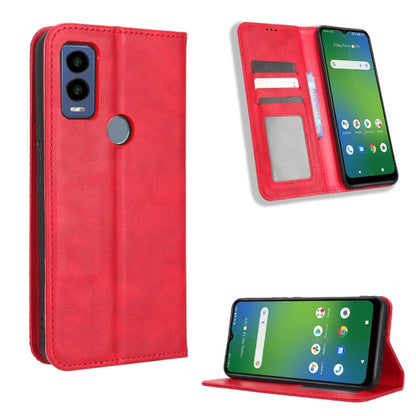 Magnetic Buckle Retro Texture Leather Phone Case, For Cricket Debut Smart, For Cricket Icon 4, For Cricket Innovate E 5G, For OPPO A1 Pro, For Realme 10 4G, For Realme 10 Pro