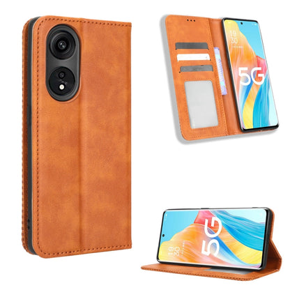 Magnetic Buckle Retro Texture Leather Phone Case, For Cricket Debut Smart, For Cricket Icon 4, For Cricket Innovate E 5G, For OPPO A1 Pro, For Realme 10 4G, For Realme 10 Pro