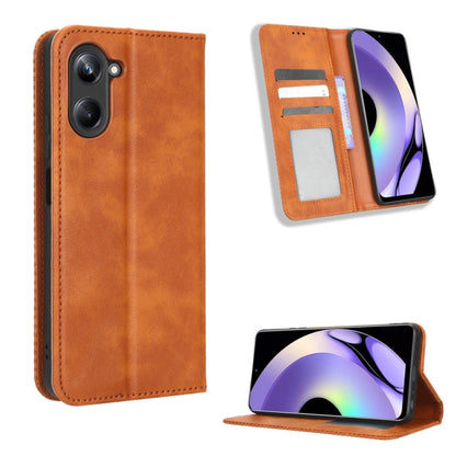 Magnetic Buckle Retro Texture Leather Phone Case, For Cricket Debut Smart, For Cricket Icon 4, For Cricket Innovate E 5G, For OPPO A1 Pro, For Realme 10 4G, For Realme 10 Pro