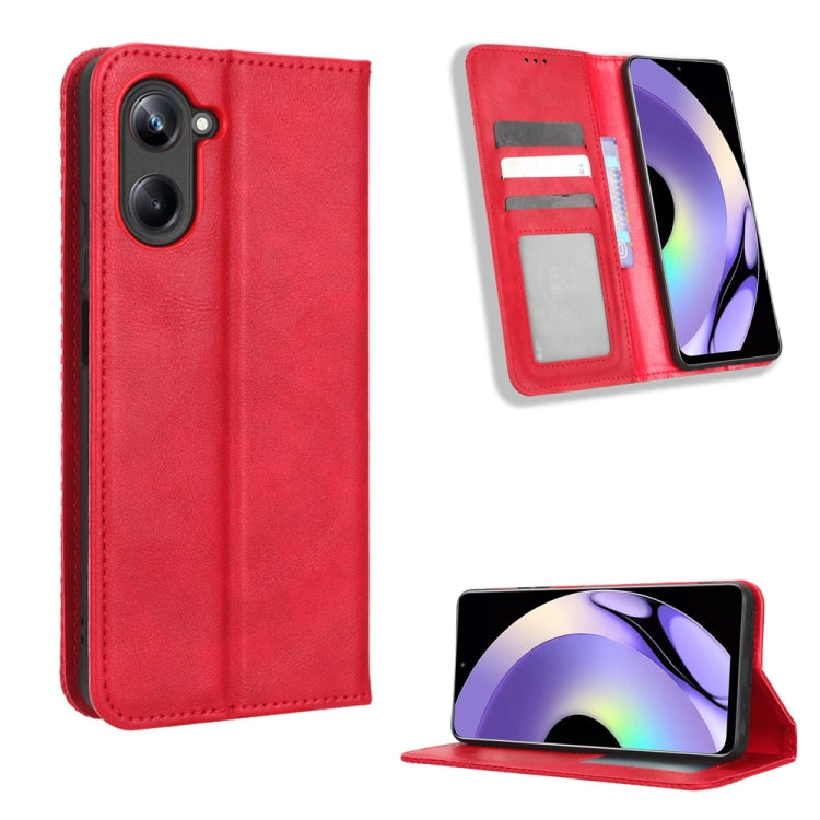 Magnetic Buckle Retro Texture Leather Phone Case, For Cricket Debut Smart, For Cricket Icon 4, For Cricket Innovate E 5G, For OPPO A1 Pro, For Realme 10 4G, For Realme 10 Pro
