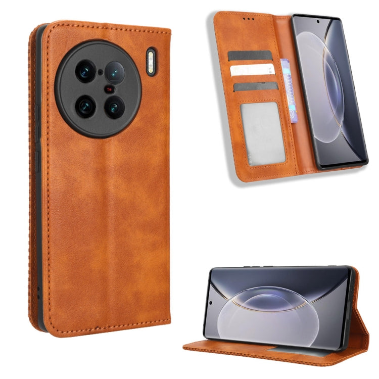 Magnetic Buckle Retro Texture Leather Phone Case, For TCL ION Z, For Tecno Pop 6 BE7, For vivo X90 5G, For vivo X90 Pro+, For Tecno Pova 4, For Infinix Hot 20 4G X682B