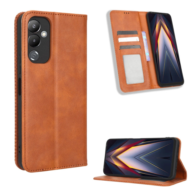 Magnetic Buckle Retro Texture Leather Phone Case, For TCL ION Z, For Tecno Pop 6 BE7, For vivo X90 5G, For vivo X90 Pro+, For Tecno Pova 4, For Infinix Hot 20 4G X682B