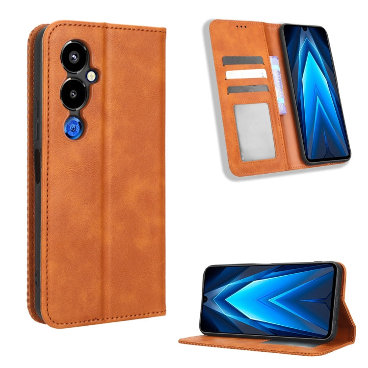 Magnetic Buckle Retro Texture Leather Phone Case, For Infinix Hot 20 5G X666B, For Infinix Hot 20S X6827, For Tecno Pova 4 Pro, For Huawei nova Y61, For Blackview BV5200, For Honor 80 SE 5G