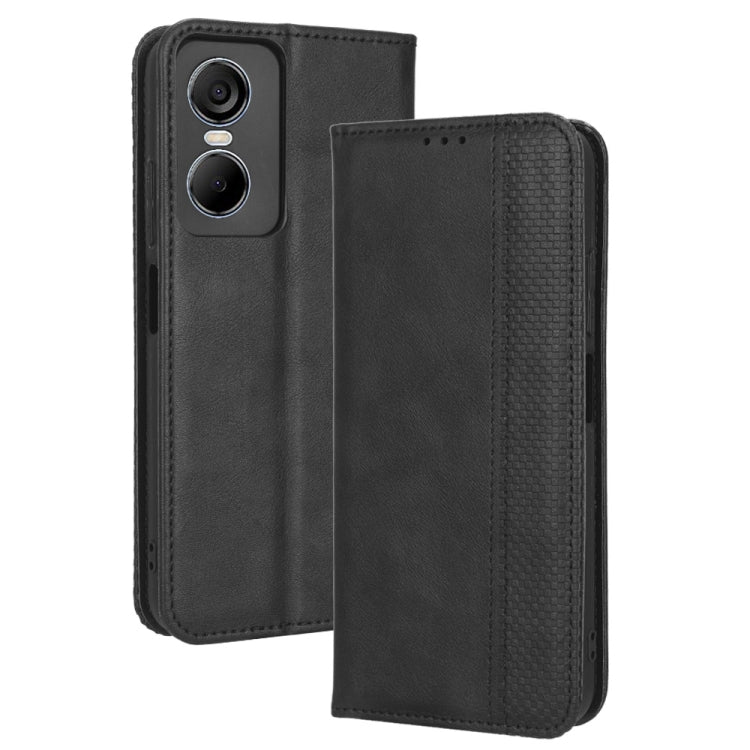 Magnetic Buckle Retro Texture Leather Phone Case, For Tecno Pop 6 Pro BE8, For Infinix Hot 20i, For Infinix Note 12 Pro 4G X676B, For Tecno Pova Neo 2, For Xiaomi Redmi 11 Prime 4G, For Xiaomi Redmi A1+