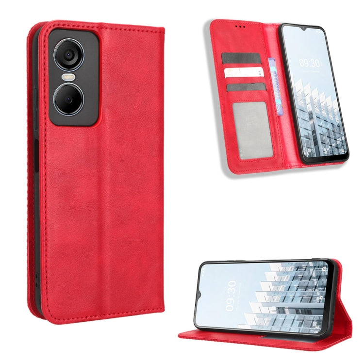 Magnetic Buckle Retro Texture Leather Phone Case, For Tecno Pop 6 Pro BE8, For Infinix Hot 20i, For Infinix Note 12 Pro 4G X676B, For Tecno Pova Neo 2, For Xiaomi Redmi 11 Prime 4G, For Xiaomi Redmi A1+