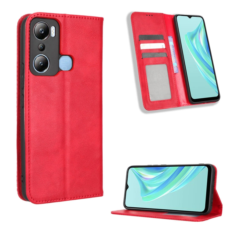 Magnetic Buckle Retro Texture Leather Phone Case, For Tecno Pop 6 Pro BE8, For Infinix Hot 20i, For Infinix Note 12 Pro 4G X676B, For Tecno Pova Neo 2, For Xiaomi Redmi 11 Prime 4G, For Xiaomi Redmi A1+