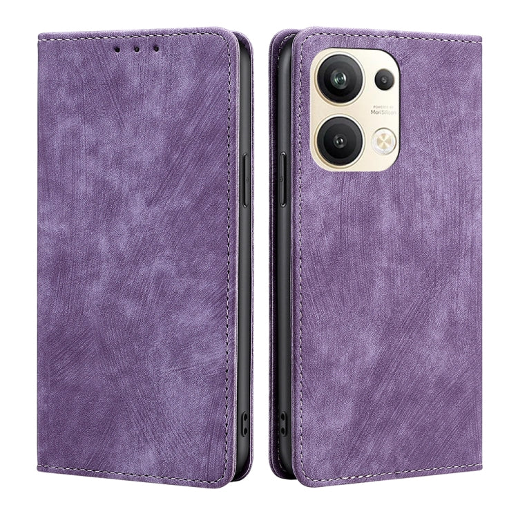 RFID Anti-theft Brush Magnetic Leather Phone Case, For OPPO Reno9 5G / Reno9 Pro 5G, For OPPO Reno9 Pro+ 5G, For Realme 10 Pro 5G, For Realme 10 Pro+ 5G