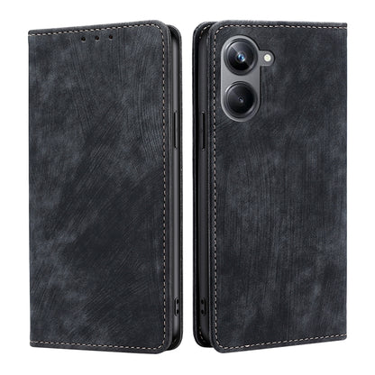 RFID Anti-theft Brush Magnetic Leather Phone Case, For OPPO Reno9 5G / Reno9 Pro 5G, For OPPO Reno9 Pro+ 5G, For Realme 10 Pro 5G, For Realme 10 Pro+ 5G