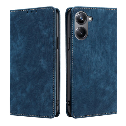 RFID Anti-theft Brush Magnetic Leather Phone Case, For OPPO Reno9 5G / Reno9 Pro 5G, For OPPO Reno9 Pro+ 5G, For Realme 10 Pro 5G, For Realme 10 Pro+ 5G