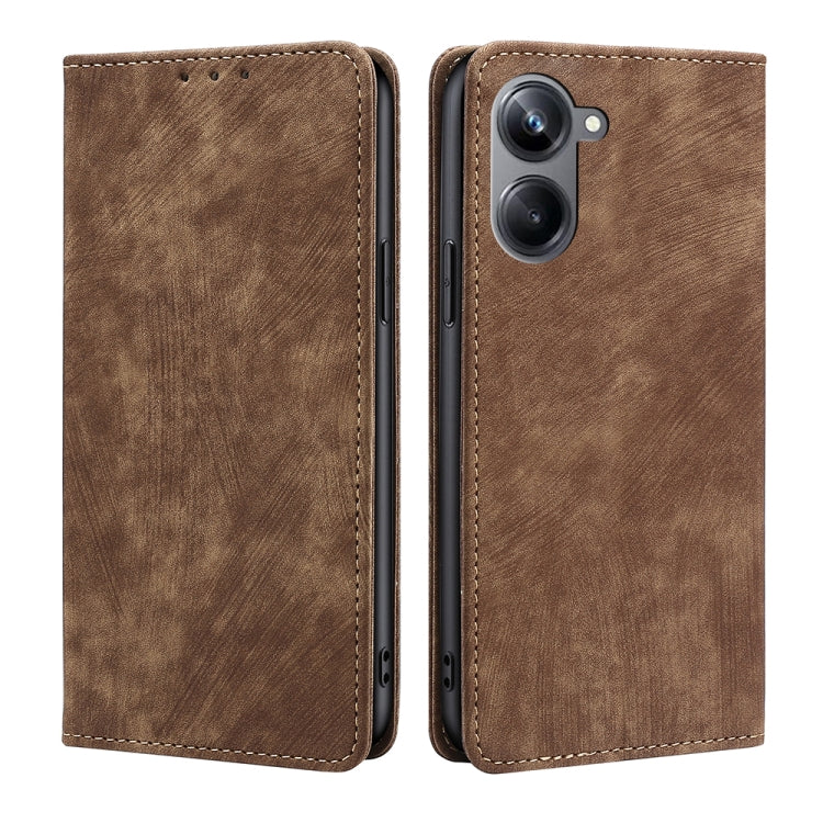 RFID Anti-theft Brush Magnetic Leather Phone Case, For OPPO Reno9 5G / Reno9 Pro 5G, For OPPO Reno9 Pro+ 5G, For Realme 10 Pro 5G, For Realme 10 Pro+ 5G