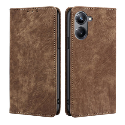 RFID Anti-theft Brush Magnetic Leather Phone Case, For OPPO Reno9 5G / Reno9 Pro 5G, For OPPO Reno9 Pro+ 5G, For Realme 10 Pro 5G, For Realme 10 Pro+ 5G