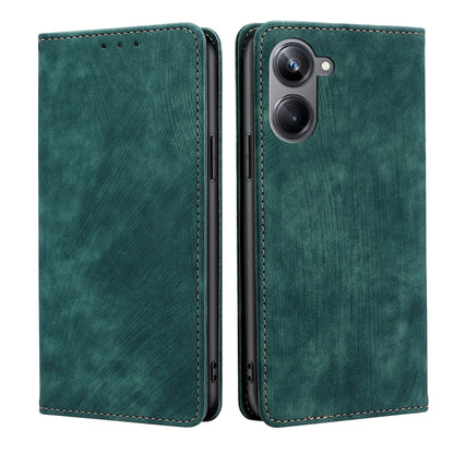 RFID Anti-theft Brush Magnetic Leather Phone Case, For OPPO Reno9 5G / Reno9 Pro 5G, For OPPO Reno9 Pro+ 5G, For Realme 10 Pro 5G, For Realme 10 Pro+ 5G
