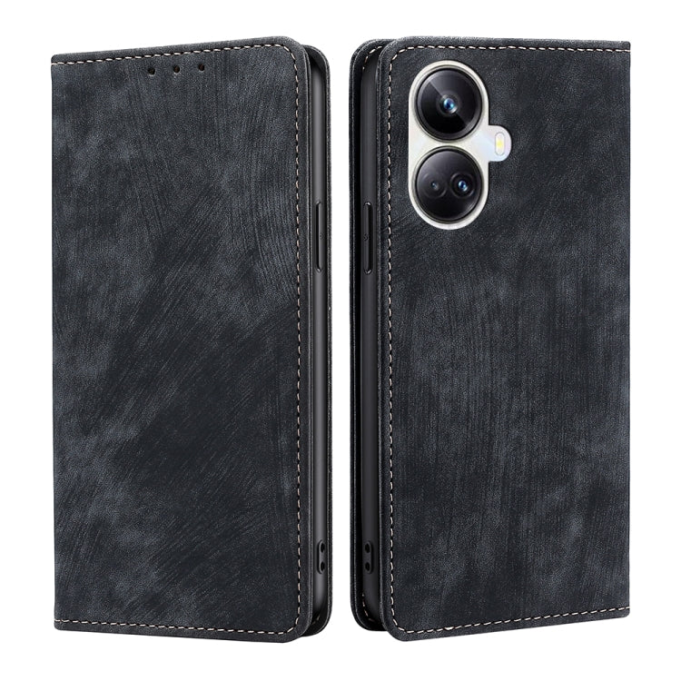 RFID Anti-theft Brush Magnetic Leather Phone Case, For OPPO Reno9 5G / Reno9 Pro 5G, For OPPO Reno9 Pro+ 5G, For Realme 10 Pro 5G, For Realme 10 Pro+ 5G