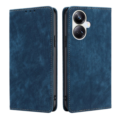 RFID Anti-theft Brush Magnetic Leather Phone Case, For OPPO Reno9 5G / Reno9 Pro 5G, For OPPO Reno9 Pro+ 5G, For Realme 10 Pro 5G, For Realme 10 Pro+ 5G
