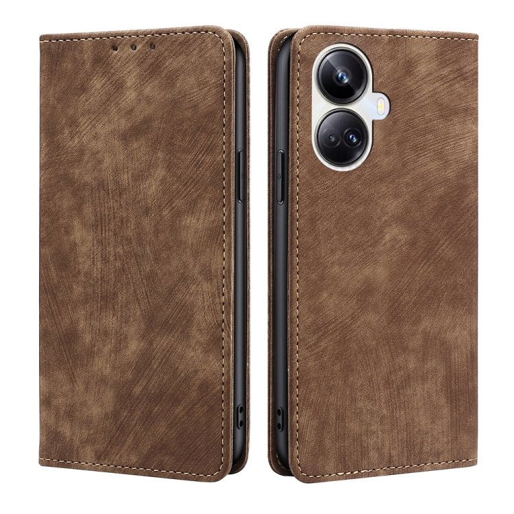 RFID Anti-theft Brush Magnetic Leather Phone Case, For OPPO Reno9 5G / Reno9 Pro 5G, For OPPO Reno9 Pro+ 5G, For Realme 10 Pro 5G, For Realme 10 Pro+ 5G