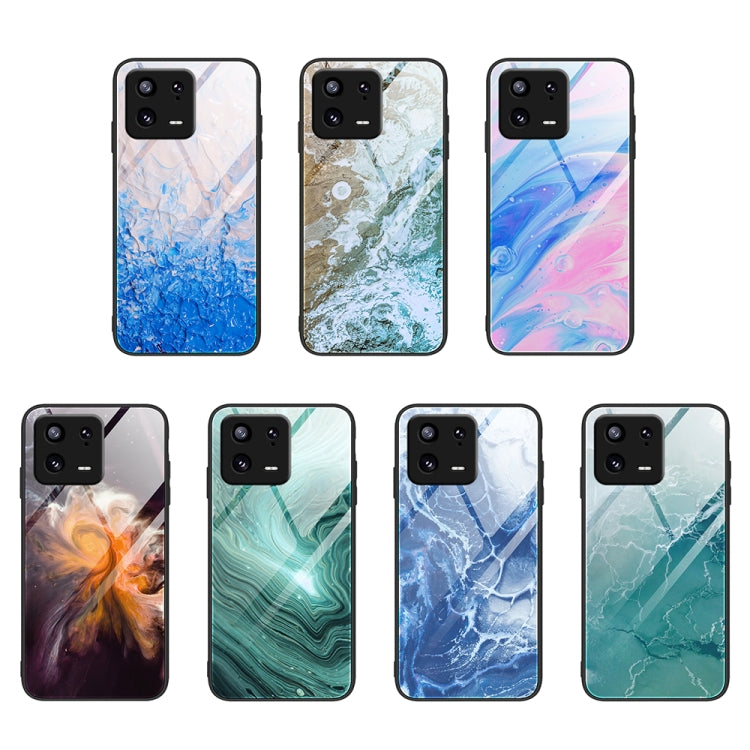 Marble Pattern Glass Phone Case, For Xiaomi 13, For Xiaomi 13 Pro, For Xiaomi Redmi A1+