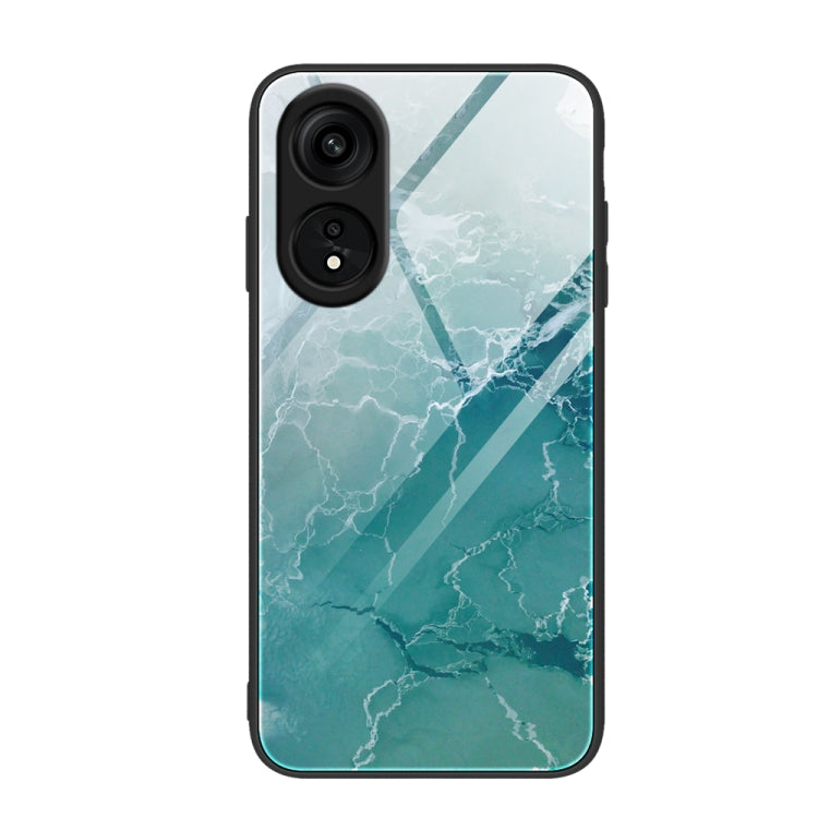 Marble Pattern Glass Phone Case, For OPPO A1 Pro