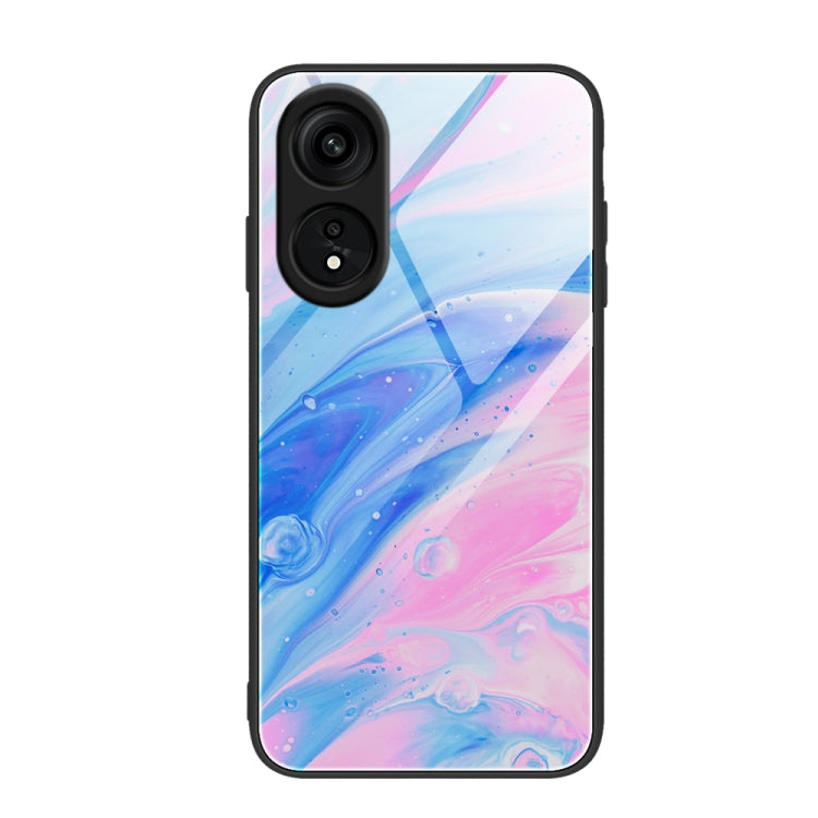 Marble Pattern Glass Phone Case, For OPPO A1 Pro