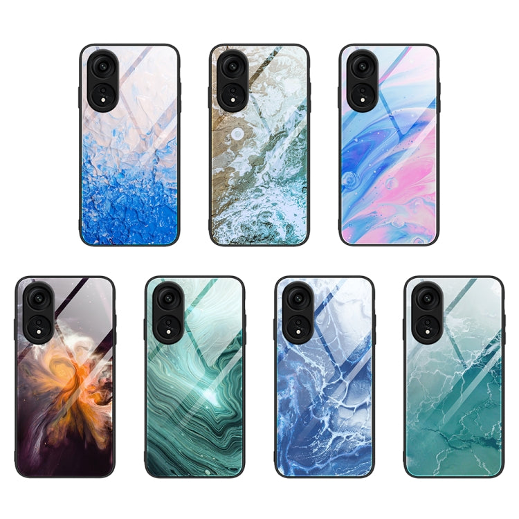 Marble Pattern Glass Phone Case, For OPPO A1 Pro