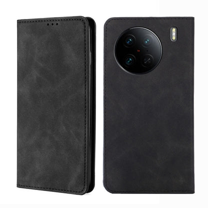 Skin Feel Magnetic Horizontal Flip Leather Phone Case, For vivo X90 Pro 5G