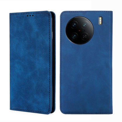 Skin Feel Magnetic Horizontal Flip Leather Phone Case, For vivo X90 Pro 5G