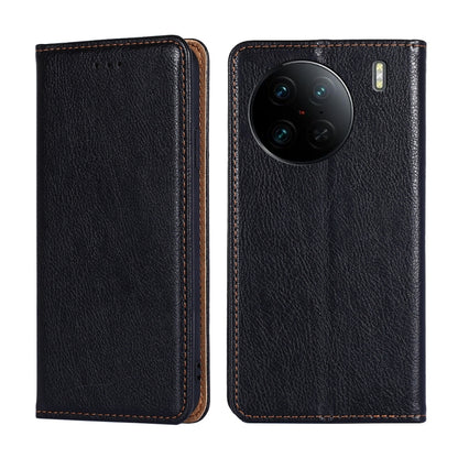 Gloss Oil Solid Color Magnetic Leather Phone Case, For vivo X90 Pro 5G