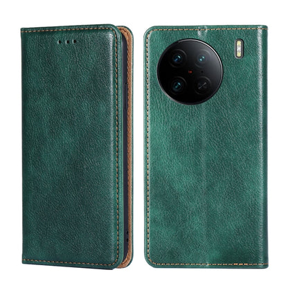 Gloss Oil Solid Color Magnetic Leather Phone Case, For vivo X90 Pro 5G