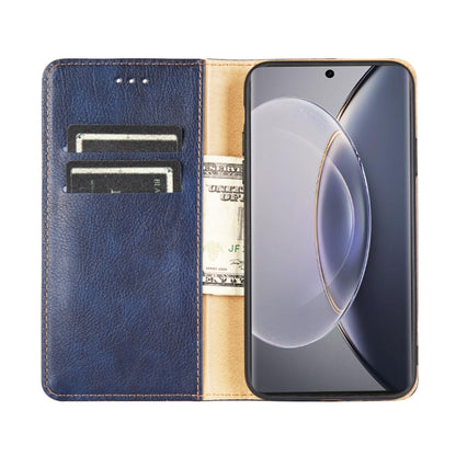 Gloss Oil Solid Color Magnetic Leather Phone Case, For vivo X90 Pro 5G