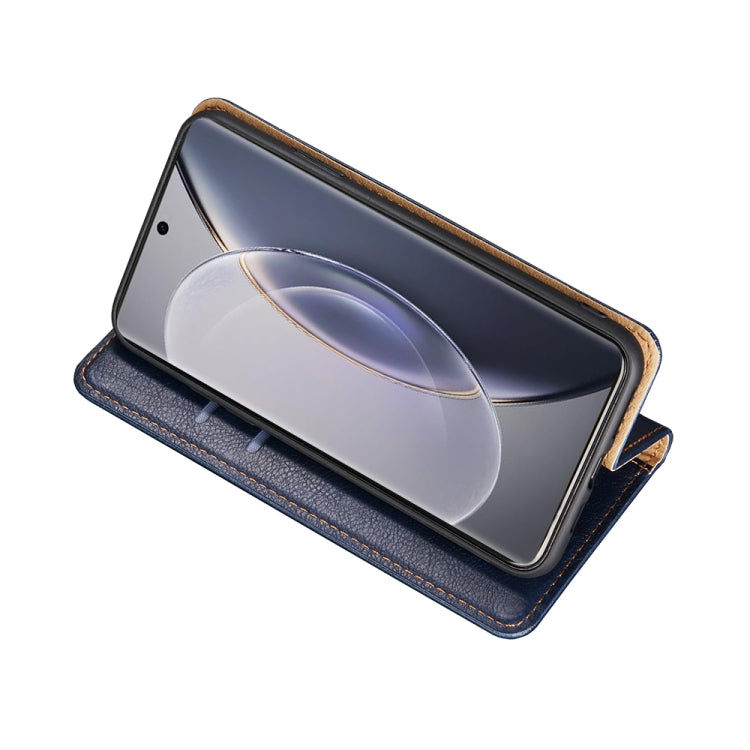 Gloss Oil Solid Color Magnetic Leather Phone Case, For vivo X90 Pro 5G